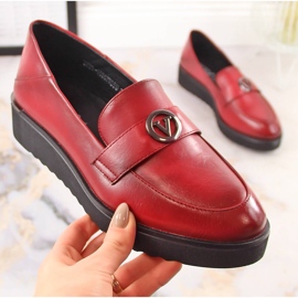 Červené dámské boty na platformě Vinceza 10857 2