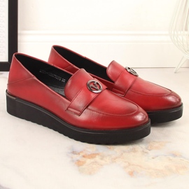 Červené dámské boty na platformě Vinceza 10857 3