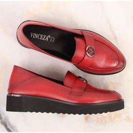 Červené dámské boty na platformě Vinceza 10857 4