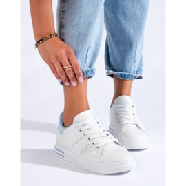 Bílé sportovní boty tenisky na platformě Shelovet bílý 1