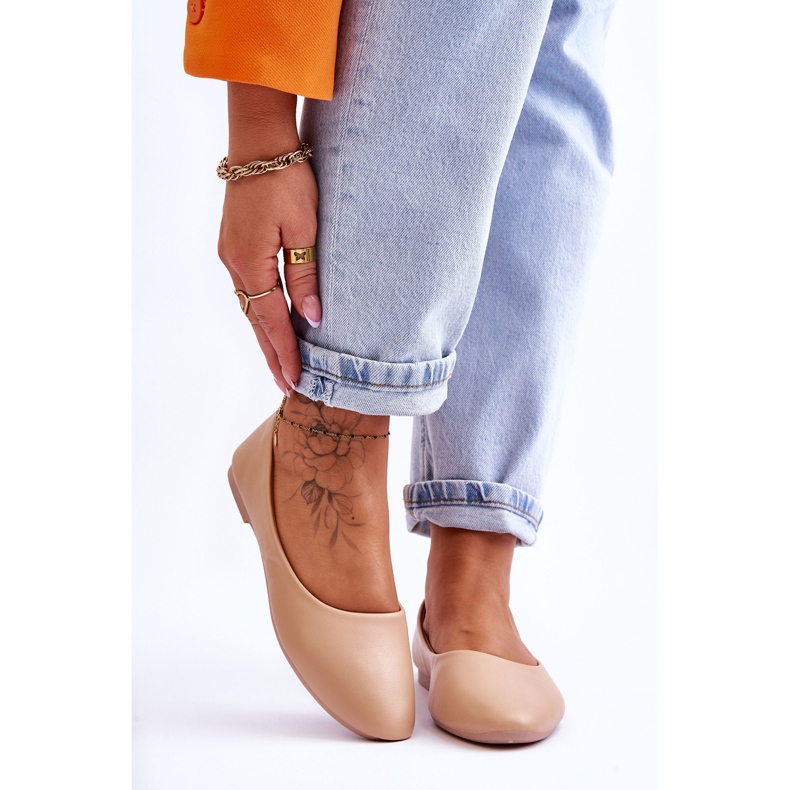 Klasické baleríny Stacee Leather Béžová béžový 1