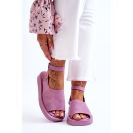 FG2 Pohodlné dámské sandály na platformě Purple Rubie fialová 1