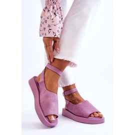 FG2 Pohodlné dámské sandály na platformě Purple Rubie fialová 2