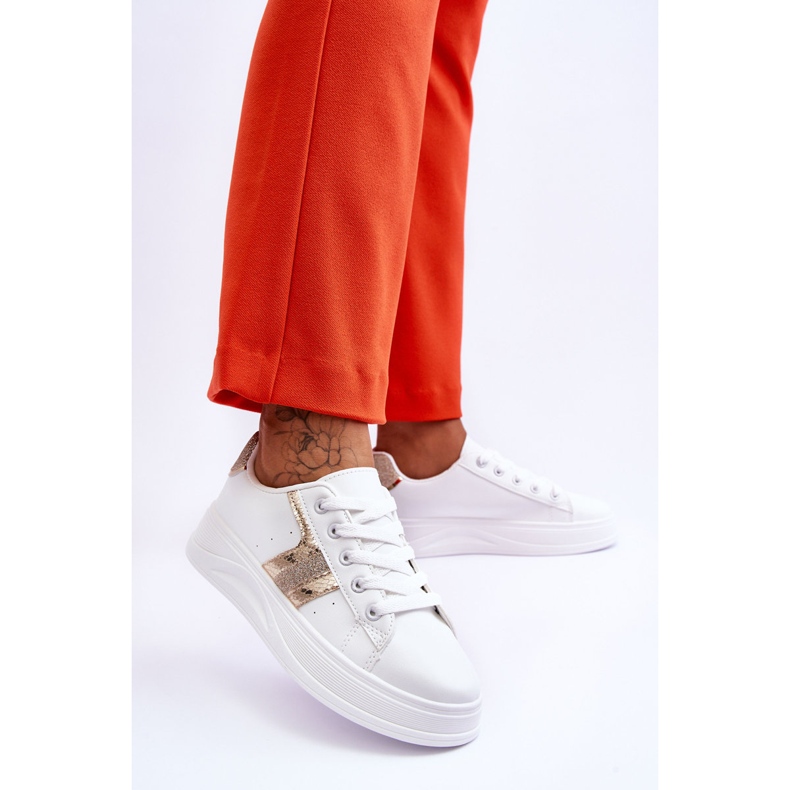 Dámské tenisky Diahna bílé a zlaté bílý 2 Dámské tenisky Diahna bílé a zlaté bílý 2