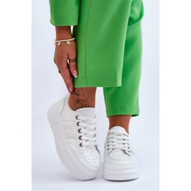 Módní dámské tenisky na platformě bílé Claribel bílý 1 Módní dámské tenisky na platformě bílé Claribel bílý 1
