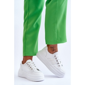 Módní dámské tenisky na platformě bílé Claribel bílý 2 Módní dámské tenisky na platformě bílé Claribel bílý 2