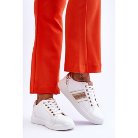 Dámské kožené tenisky s cvočky bílé a zlaté Dory bílý 2