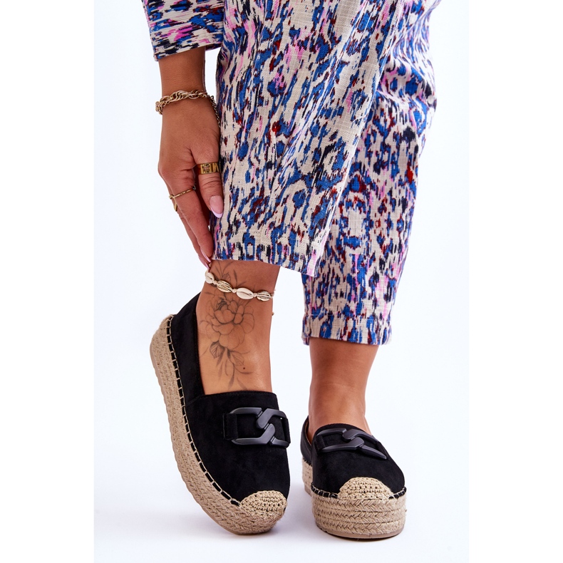 Dámské klasické espadrilky na platformě Black Maurine černý 1