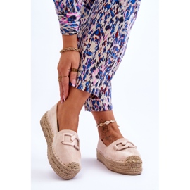 FI1 Dámské klasické espadrilky na platformě béžová Maurine béžový 2