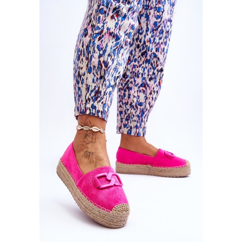 FI1 Dámské klasické espadrilky na platformě Fuchsia Maurine růžový 2