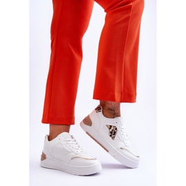 Dámské kožené leopardí sportovní boty bílé Nancey bílý 2 Dámské kožené leopardí sportovní boty bílé Nancey bílý 2