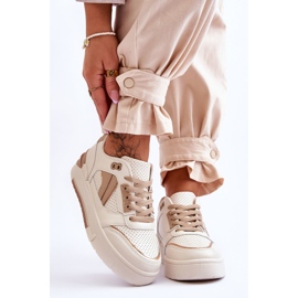 FI1 Kožená dámská sportovní obuv béžová Nancey béžový 1