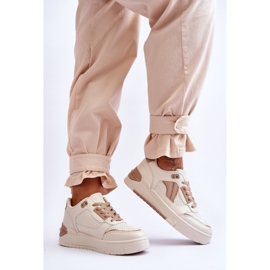 FI1 Kožená dámská sportovní obuv béžová Nancey béžový 2