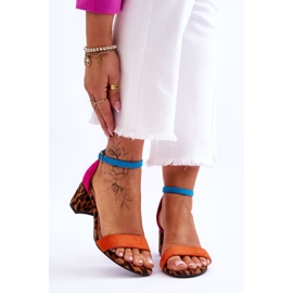 FB1 Vícebarevné semišové sandály Quincy Spotted na nízkém podpatku vícebarevný 1