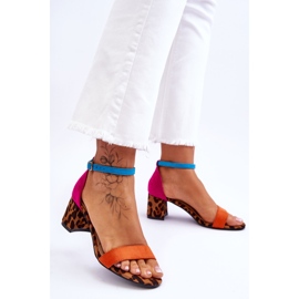 FB1 Vícebarevné semišové sandály Quincy Spotted na nízkém podpatku vícebarevný 6