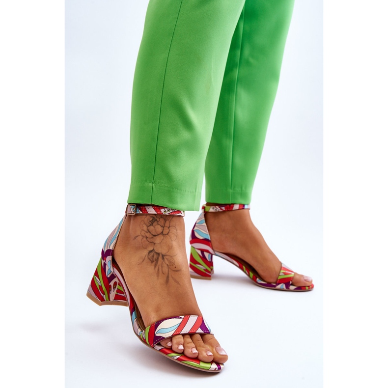 FB1 Saténové sandály s nízkým podpatkem v béžové a modré barvě Quincy hnědý modrý 2