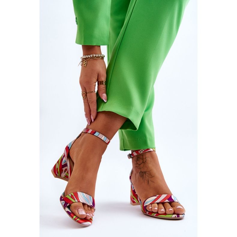 FB1 Saténové sandály s nízkým podpatkem v béžové a modré barvě Quincy hnědý modrý 1