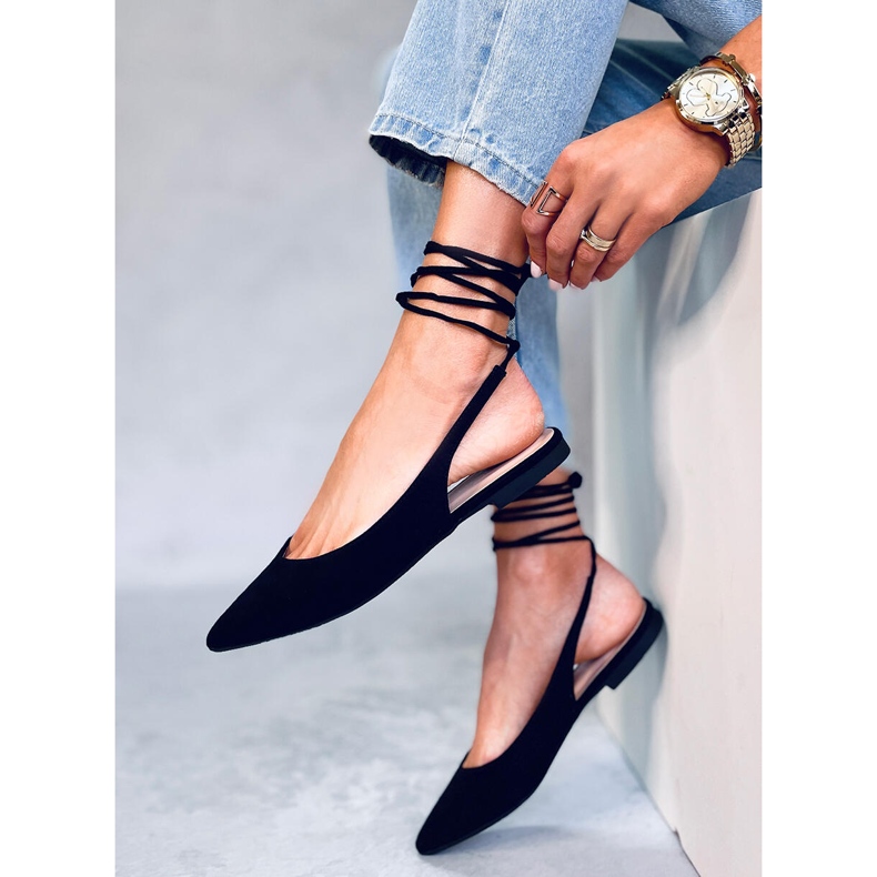 PA1 Šněrovací balerínky Dentoni Black černá 2