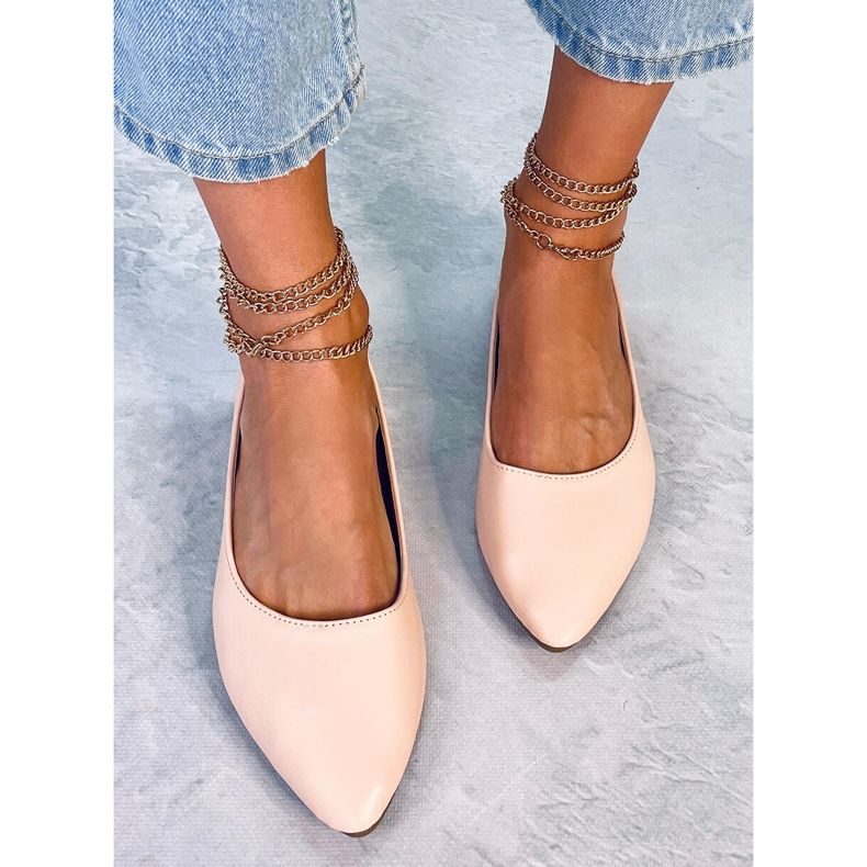 PA1 Nude řetízkové baleríny Junri růžový 2