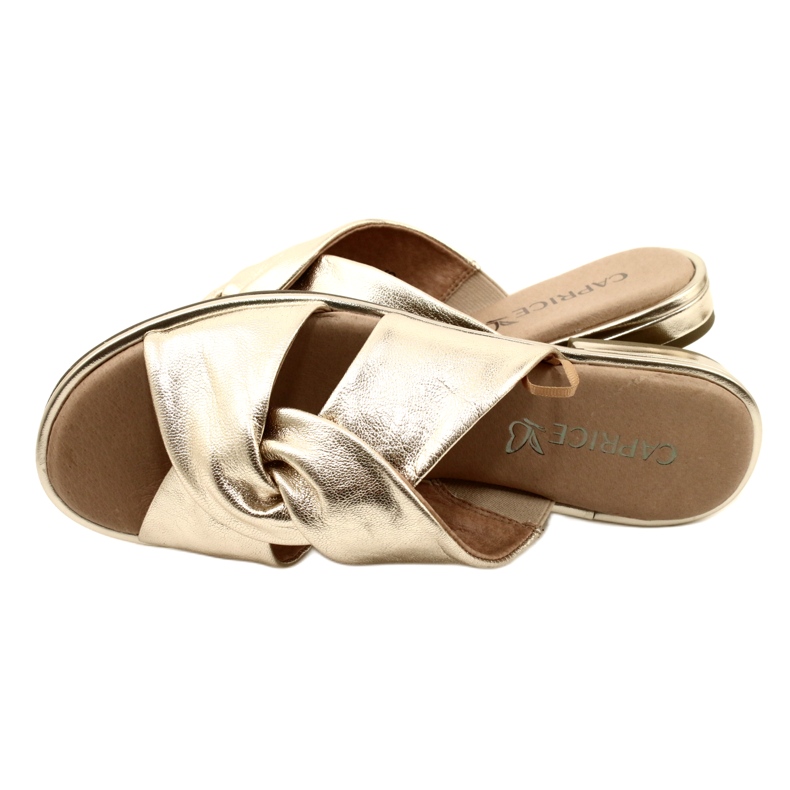 Caprice pohodlné dámské pantofle Platino Metalik 9-27100-20 959 zlatý 4