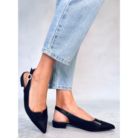 Seastar Balerínky s otevřeným podpatkem od Sanaz Black černá 1