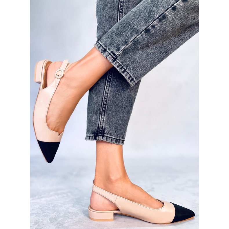 Seastar Balerínky s otevřeným podpatkem od Sanaz Beige béžový 1