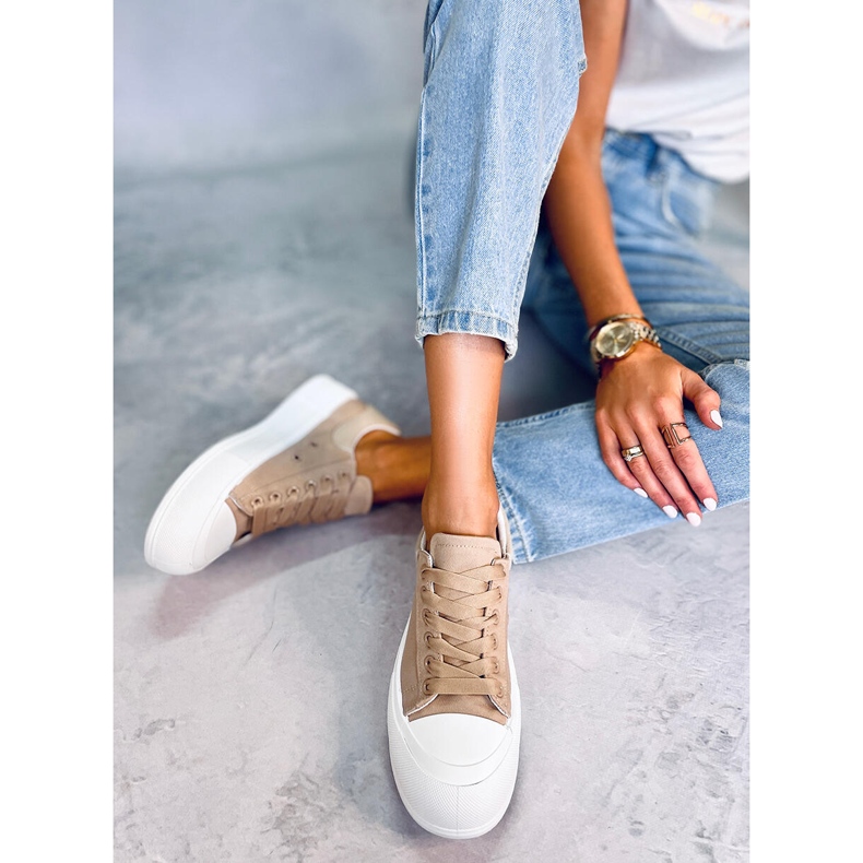 PA1 Takao Khaki tenisky s masivní podrážkou béžový 2