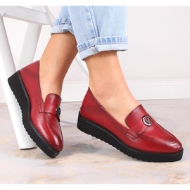Červené dámské boty na platformě Vinceza 10857 5