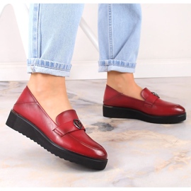 Červené dámské boty na platformě Vinceza 10857 6