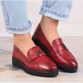Červené dámské boty na platformě Vinceza 10857 7