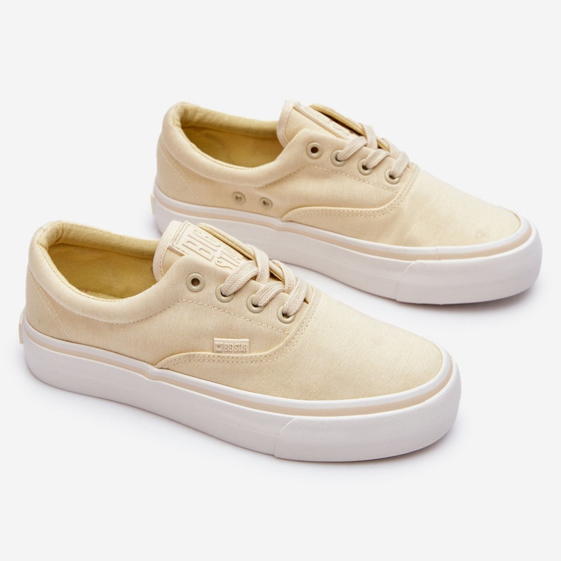 Tenisky na platformě Big Star Fabric LL274144 Světle žluté žlutá 1