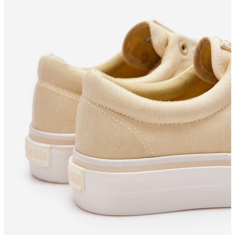 Tenisky na platformě Big Star Fabric LL274144 Světle žluté žlutá 2