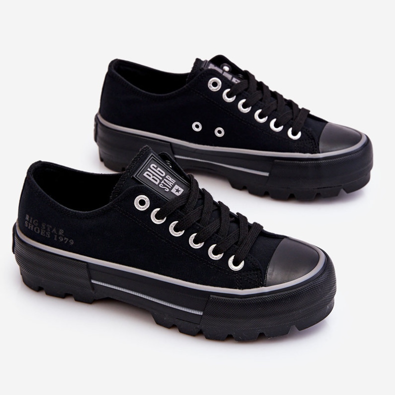 Látkové tenisky na platformě Big Star LL274149 Black černá 1