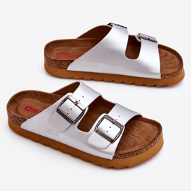 Klasické dámské pantofle Big Star LL274476 Stříbrné stříbrný 1