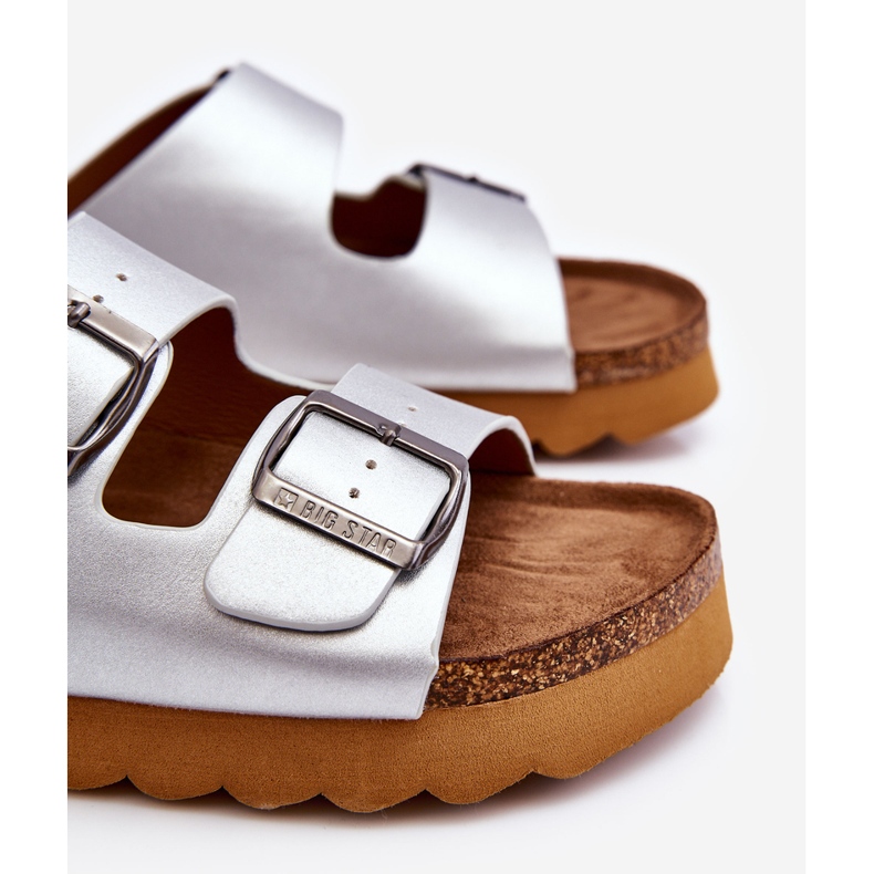 Klasické dámské pantofle Big Star LL274476 Stříbrné stříbrný 2