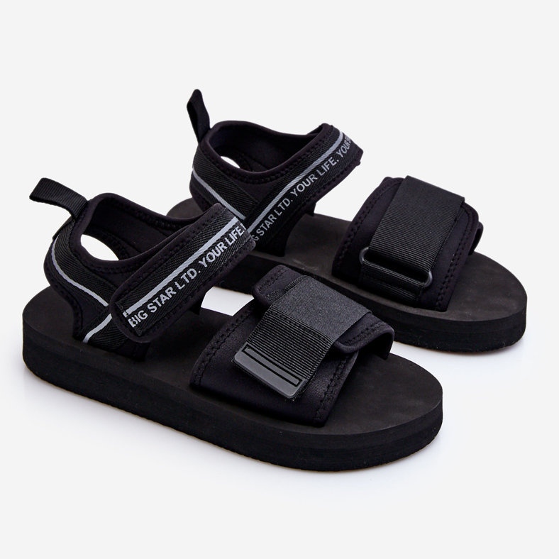 Dámské sandály na suchý zip Big Star LL274784 Black černý 1
