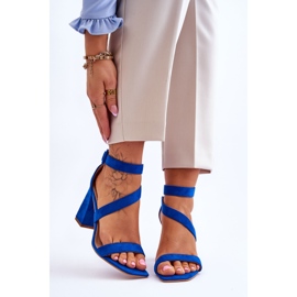 Dámské semišové sandály na vysokém podpatku Blue Lanes modrý 1