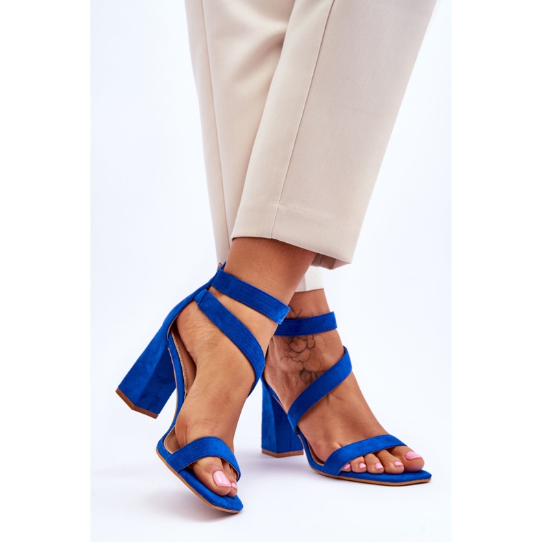 Dámské semišové sandály na vysokém podpatku Blue Lanes modrý 2