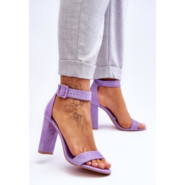 Semišové sandály na vysokém podpatku Purple Jacqueline fialová 2