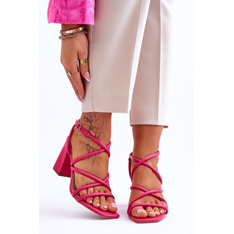 FJ1 Klasické sandály na vysokém podpatku Fuchsia Lucetta růžový 1