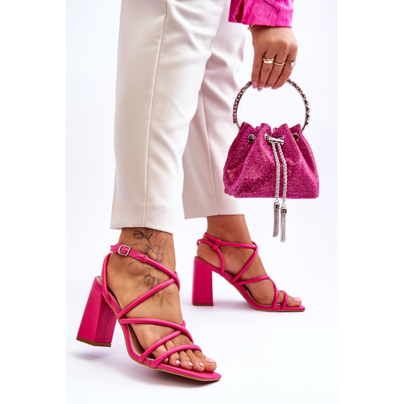 FJ1 Klasické sandály na vysokém podpatku Fuchsia Lucetta růžový 2