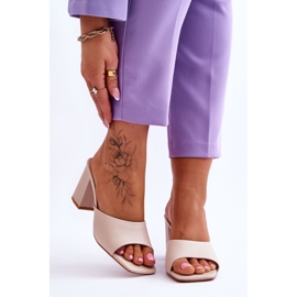 Dámské klasické pantofle Loara béžové kůže béžový 1