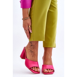 FJ1 Dámské kožené klasické pantofle Fuchsia Loara růžový 1