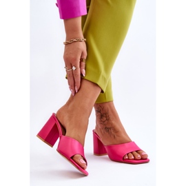 FJ1 Dámské kožené klasické pantofle Fuchsia Loara růžový 2