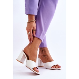 FJ1 Dámské kožené klasické pantofle bílé Loara bílý 2