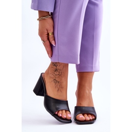 Dámské kožené klasické pantofle Black Loara černá 1