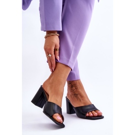 Dámské kožené klasické pantofle Black Loara černá 2