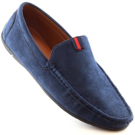 Mokasíny pánské semišové slip-on boty tmavě modrá McKeylor 2260 modrý 1