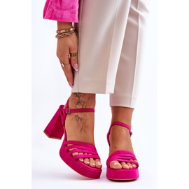 Dámské semišové sandály na platformě Fuchsia Verda růžový 1