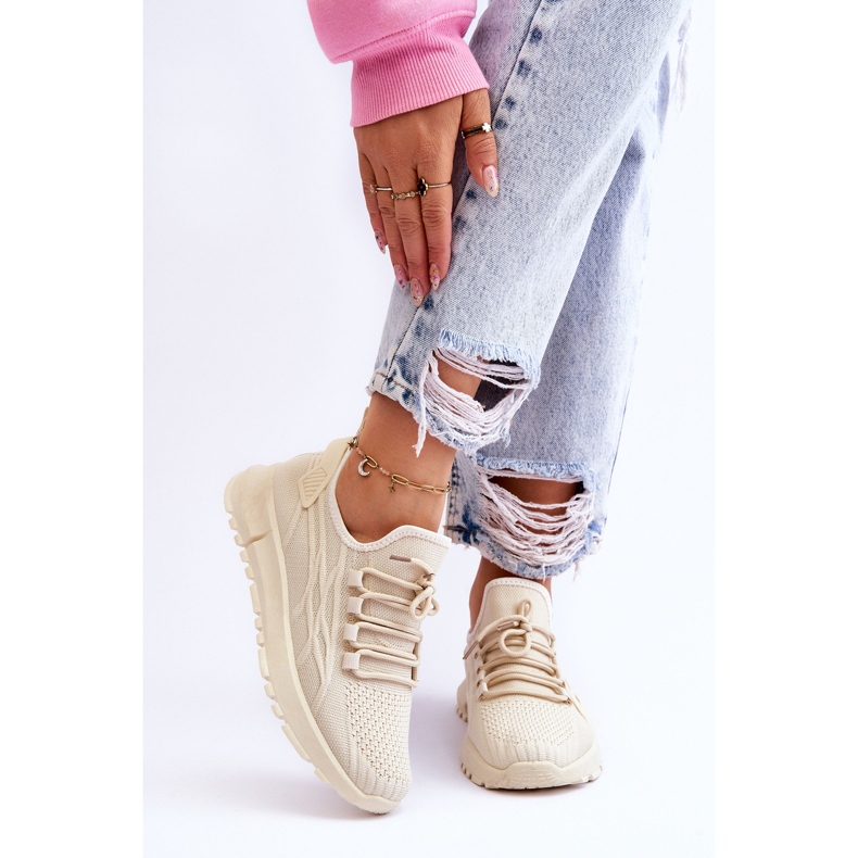 FB2 Dámská nazouvací sportovní obuv Tenisky Béžová Rosett béžový 1